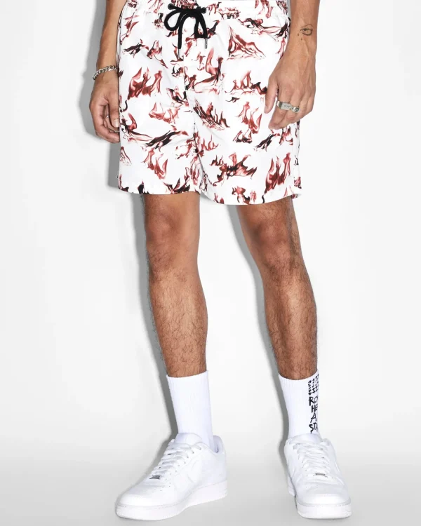 Ksubi Shorts-Burnt Boardshort White