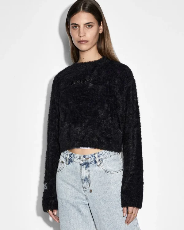 Ksubi Knits-Cropped Sweater Black