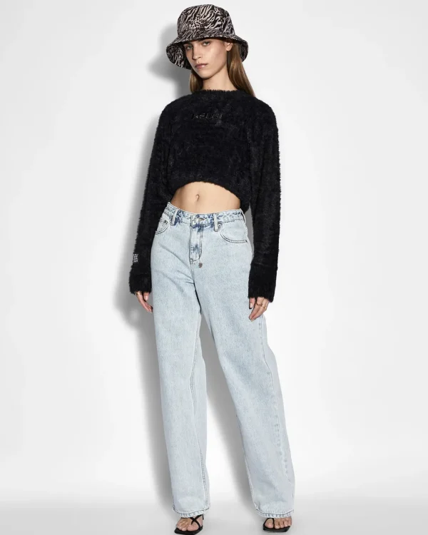 Ksubi Knits-Cropped Sweater Black