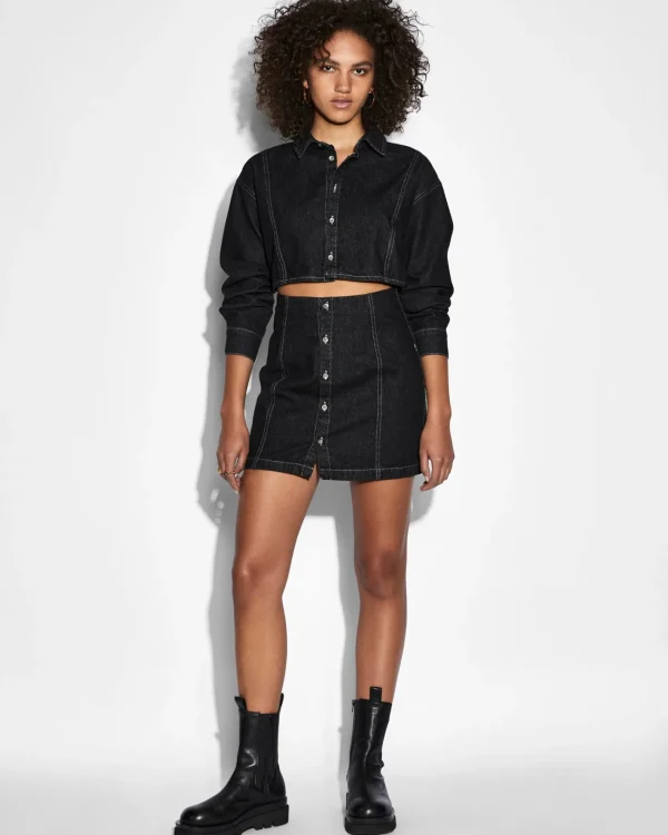 Ksubi Dresses-Cutout Shirt Dress Midnight