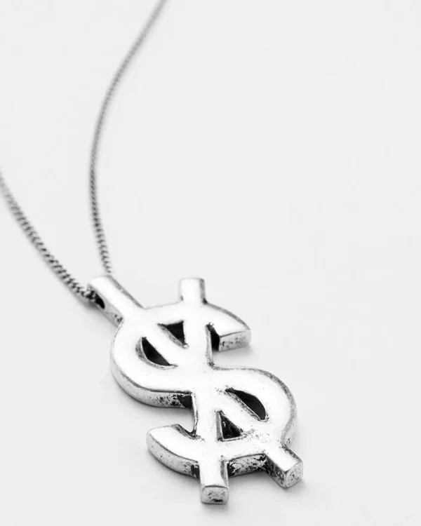 Ksubi Jewellery-925 Dripps Cross Dollar Necklace