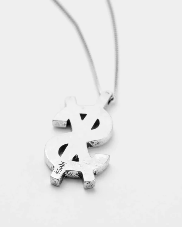 Ksubi Jewellery-925 Dripps Cross Dollar Necklace