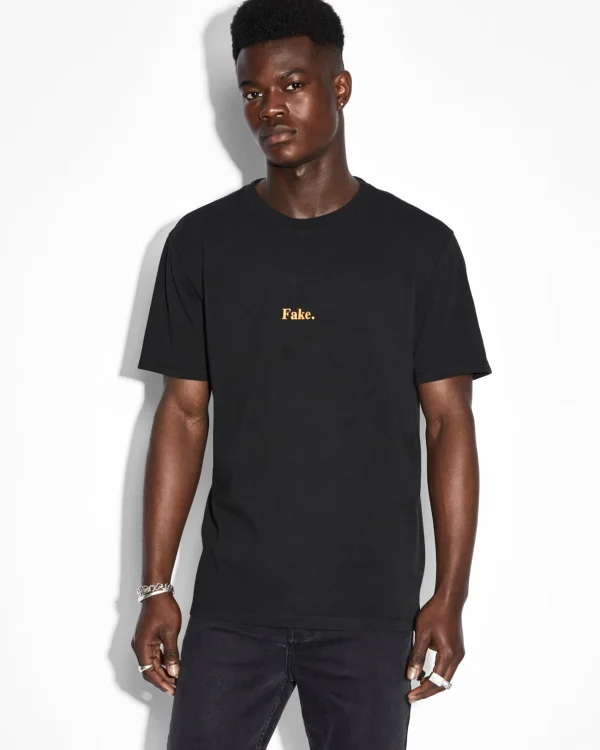 Ksubi T-Shirts-Fake Kash Ss Tee Black Orange