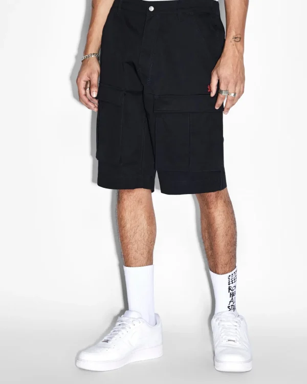 Ksubi Shorts-Fugitive Cargo Short Tru Black