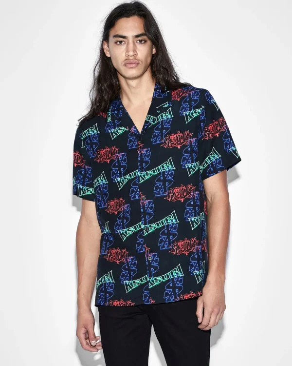 Ksubi Shirts-Glow Resort Ss Shirt Black