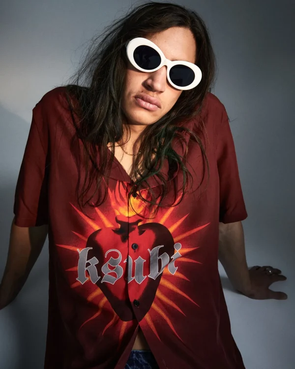 Ksubi Shirts-Heart Resort Ss Shirt Crimson