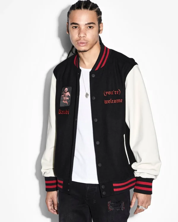 Ksubi Jackets-Icons Letterman Jacket Black