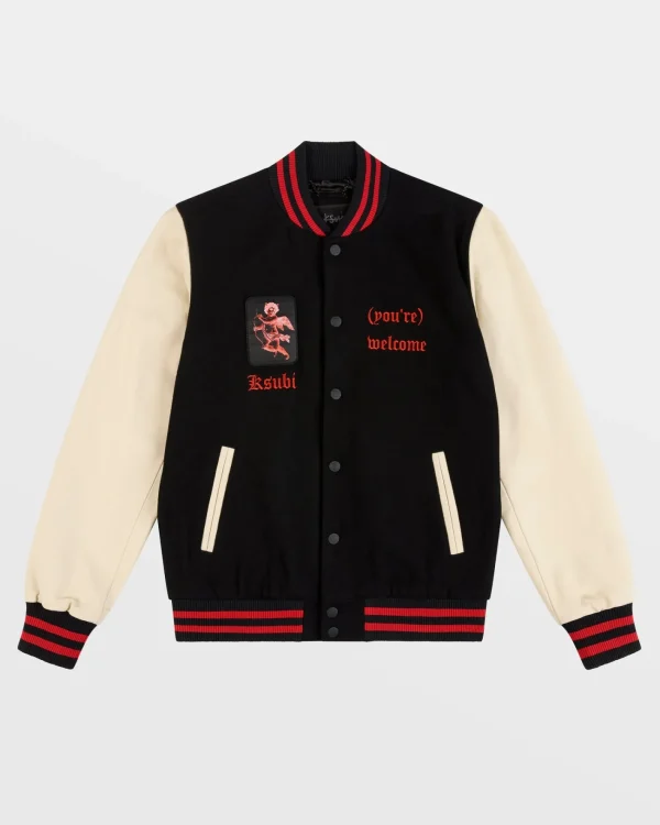 Ksubi Jackets-Icons Letterman Jacket Black