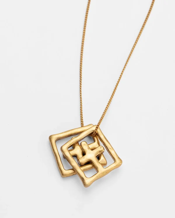 Ksubi Jewellery-18K Aged Box Cross Necklace