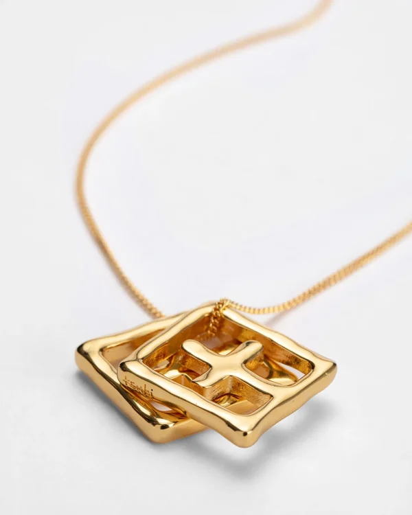 Ksubi Jewellery-18K Dripps Box Cross Necklace