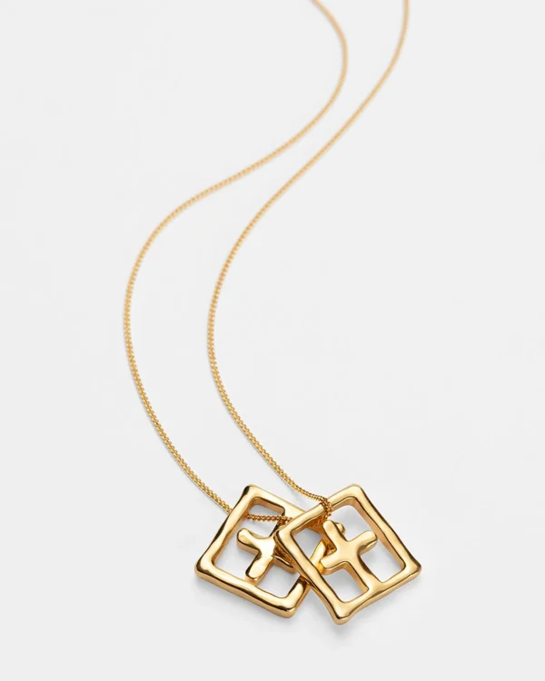 Ksubi Jewellery-18K Dripps Box Cross Necklace