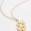 Ksubi Jewellery-18K Dripps Cross Dollar Necklace