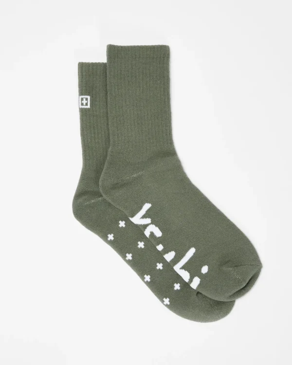 Ksubi Socks-Ksocks Khaki/White