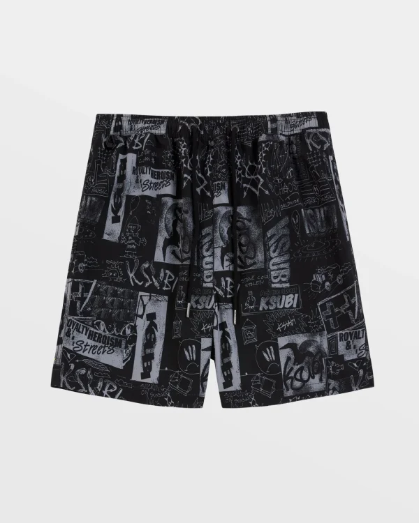 Ksubi Shorts-Mash Up Boardshort Black