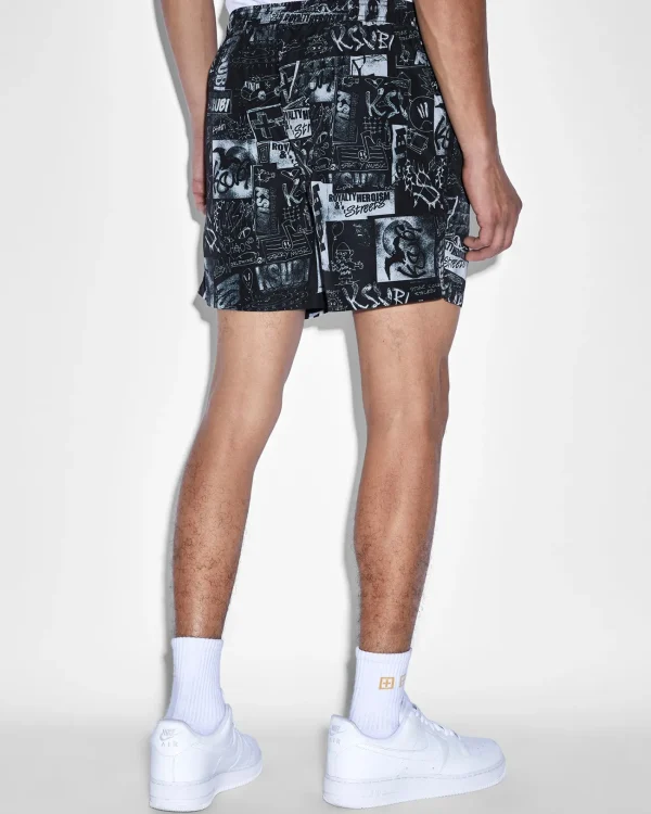 Ksubi Shorts-Mash Up Boardshort Black