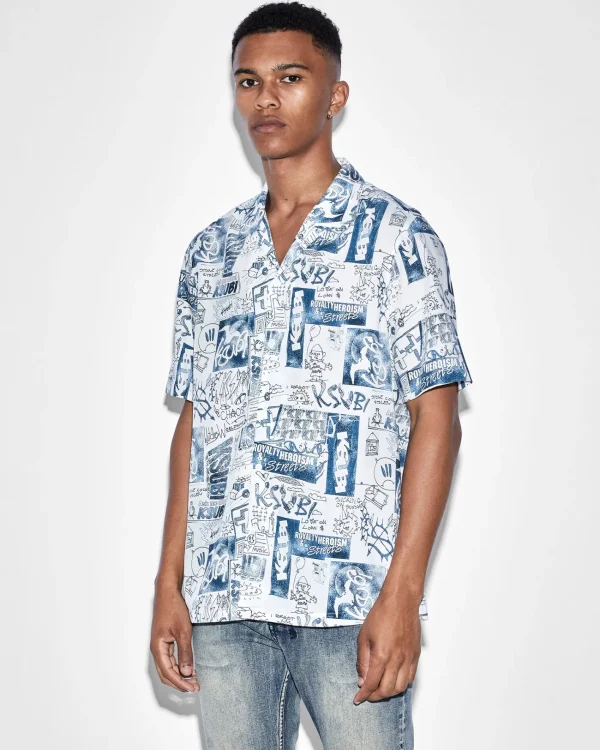 Ksubi Shirts-Mash Up Resort Shirt White