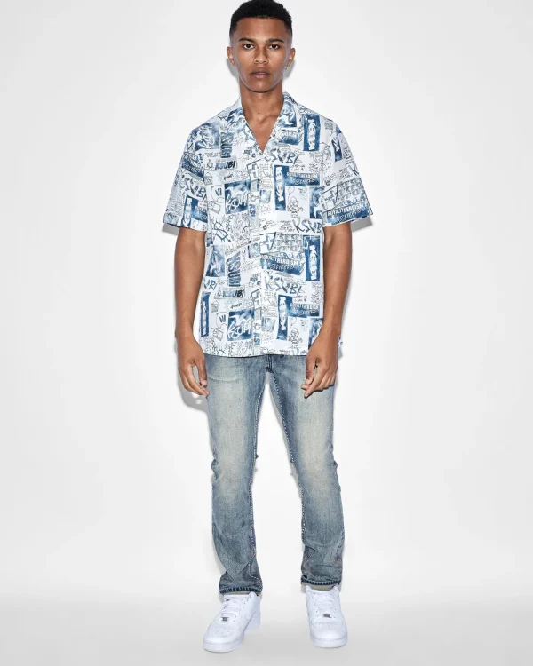 Ksubi Shirts-Mash Up Resort Shirt White