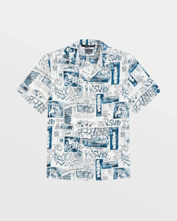 Ksubi Shirts-Mash Up Resort Shirt White