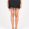 Ksubi Skirts-Mini Moss Skirt Black Crow Trashed