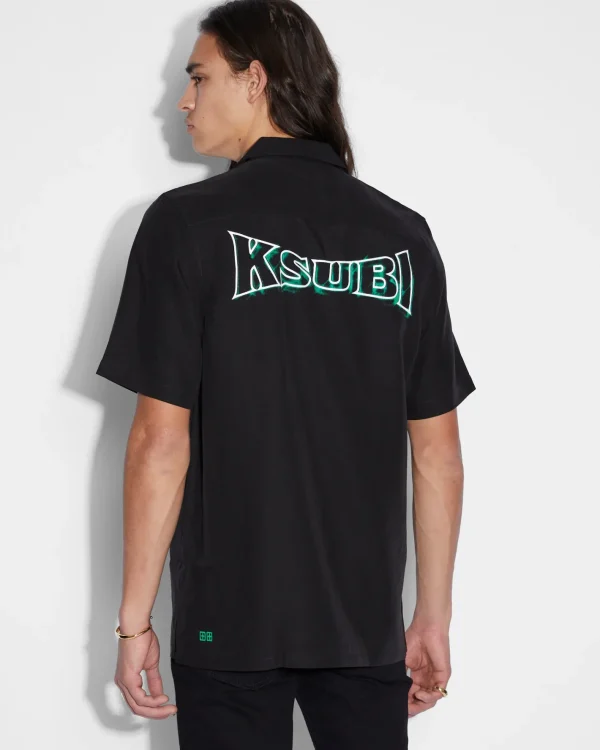 Ksubi Shirts-Neon Resort Ss Shirt Black