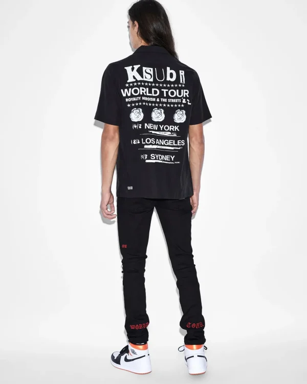 Ksubi Shirts-Paste Up Resort Shirt Black