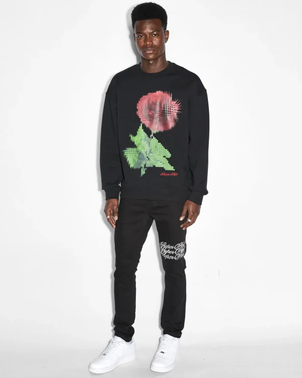 Ksubi Sweats-Pixel Biggie Crew Jet Black