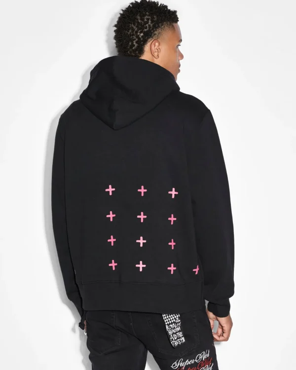 Ksubi Sweats-Pixel Flower Kash Hoodie Jet Black