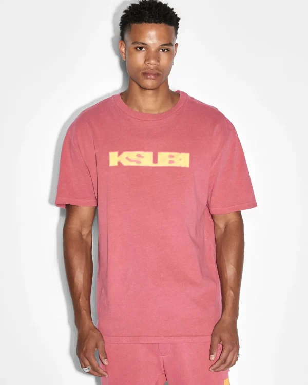 Ksubi T-Shirts-Pixel Sign Biggie Ss Tee Sundown