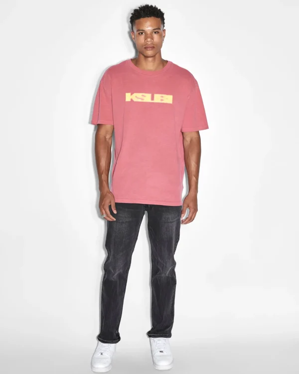 Ksubi T-Shirts-Pixel Sign Biggie Ss Tee Sundown