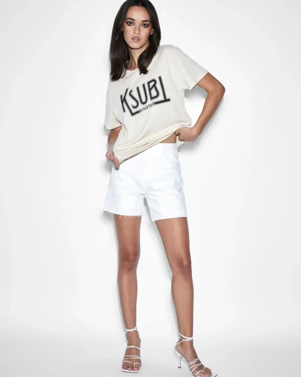 Ksubi Shorts-Racer Short Blanc Sliced