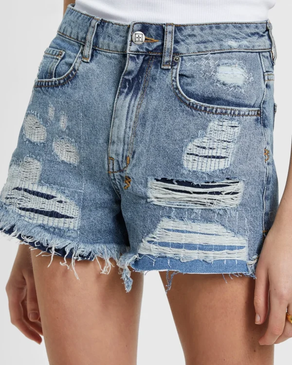 Ksubi Shorts-Rise N Hi Misfit Trashed