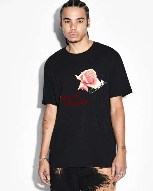 Ksubi T-Shirts-Rose Garden Kash Ss Tee Jet Black