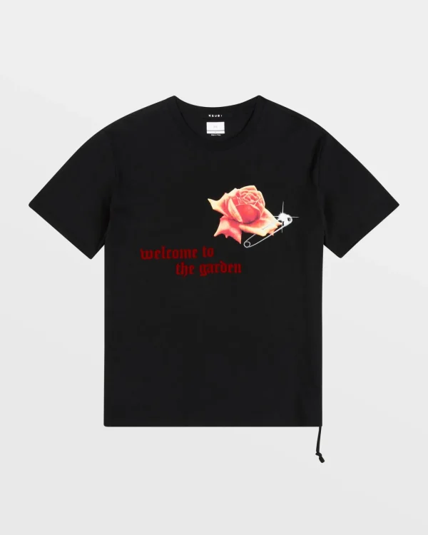 Ksubi T-Shirts-Rose Garden Kash Ss Tee Jet Black