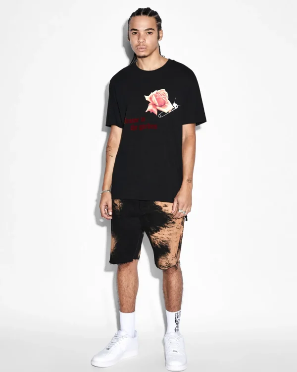 Ksubi T-Shirts-Rose Garden Kash Ss Tee Jet Black