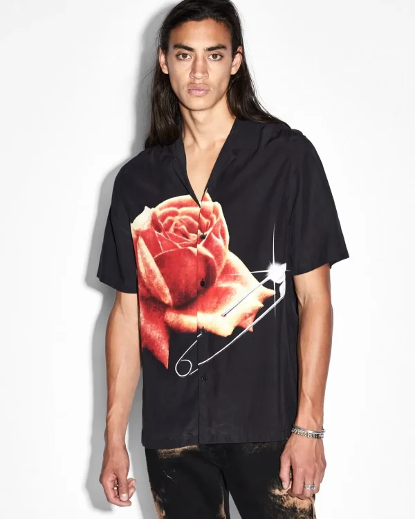 Ksubi Shirts-Rose Garden Resort Ss Shirt Black