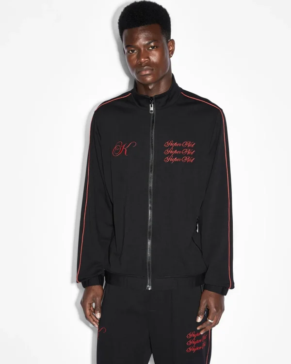 Ksubi Sweats-Scripted Antidote Trak Jacket Black/Red