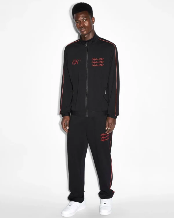 Ksubi Jackets-Scripted Antidote Trak Jacket Black/Red