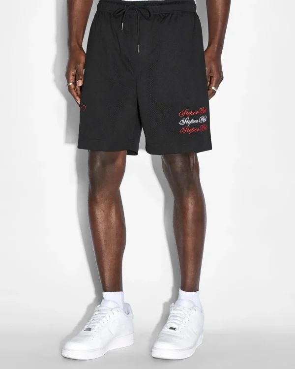 Ksubi Shorts-Scripted Mesh Short Black