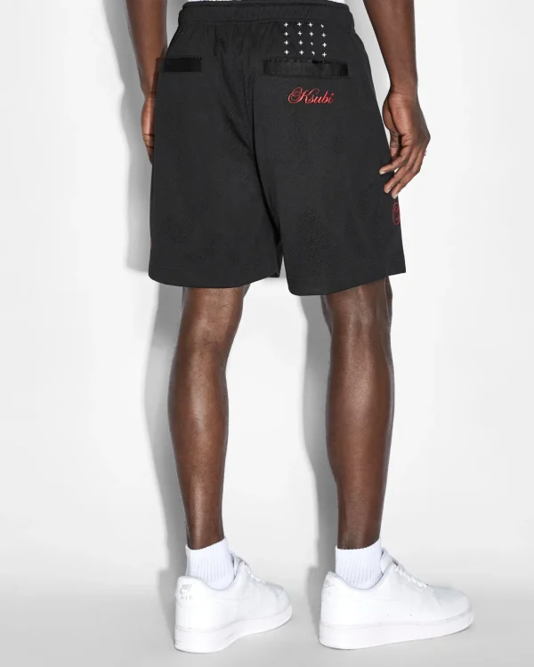 Ksubi Shorts-Scripted Mesh Short Black