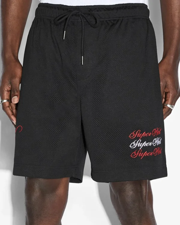 Ksubi Shorts-Scripted Mesh Short Black