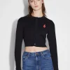 Ksubi Knits-Shrunken Cardi Black Emblazed