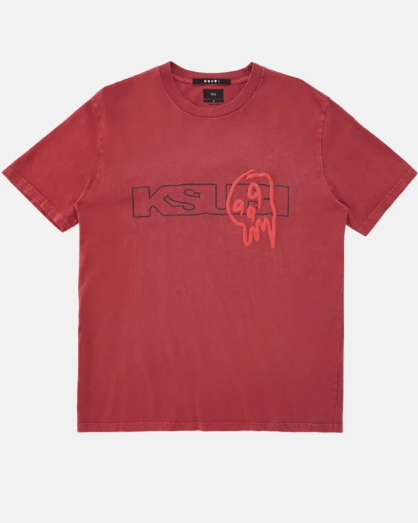 Ksubi Tops-999 Skull Kash Ss Tee Blood