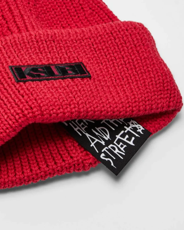 Ksubi Headwear-Sott Beanie Red/Black