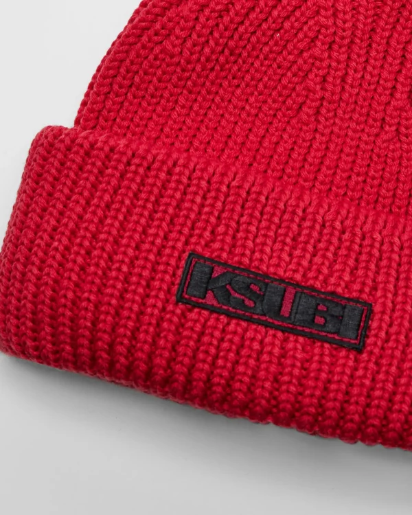 Ksubi Headwear-Sott Beanie Red/Black