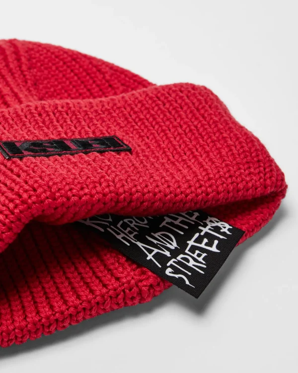 Ksubi Headwear-Sott Beanie Red/Black