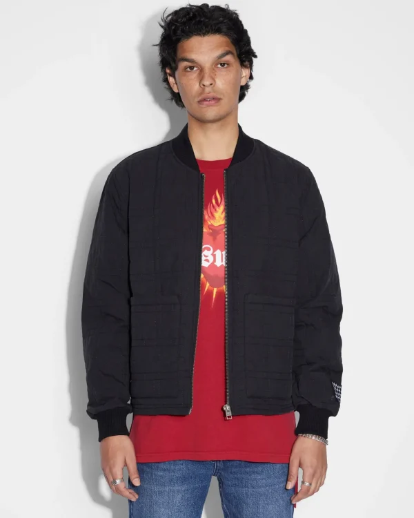 Ksubi Jackets-South Quilted Bomber Black