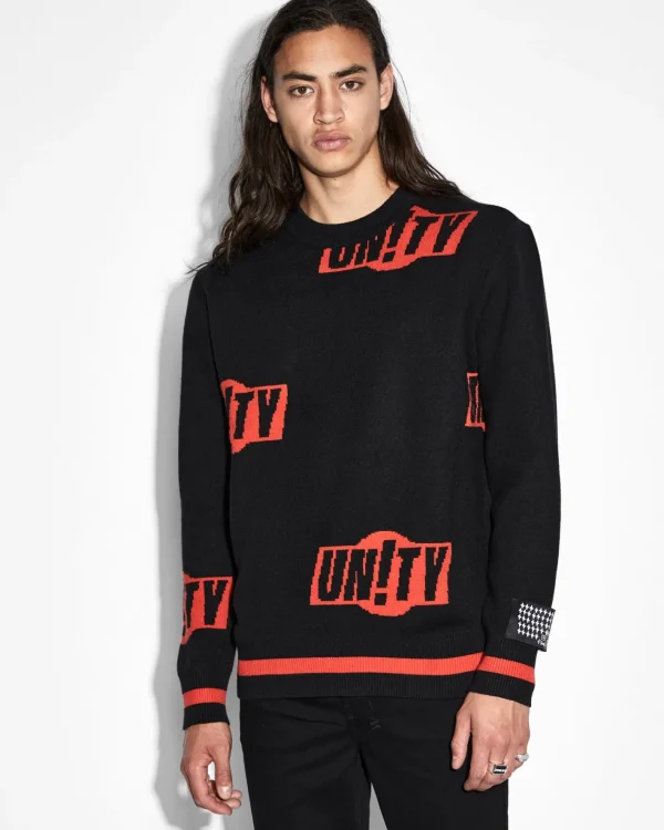 Ksubi Knits-Unity Sign Knit Crew Black