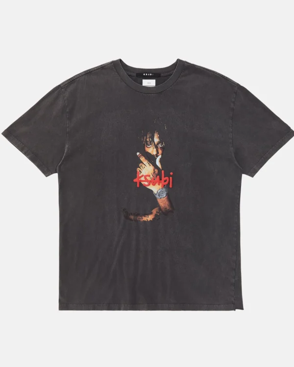 Ksubi T-Shirts-999 Wrld Biggie Ss Tee Faded Black