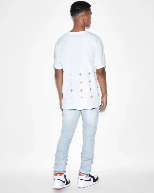 Ksubi T-Shirts-4 X 4 Biggie Ss Tee White Orange