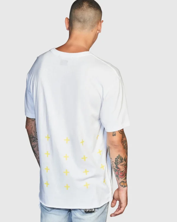 Ksubi T-Shirts-4X4 Biggie Ss Tee White/Yellow